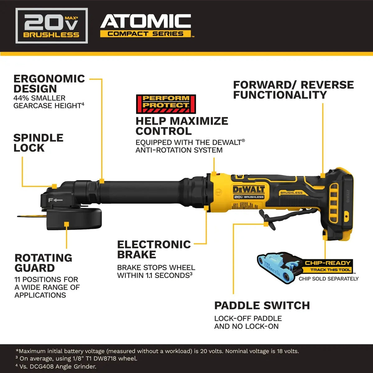 Dewalt DCG432XB 20V Extended Cut-Off Tool Bare 4 in.