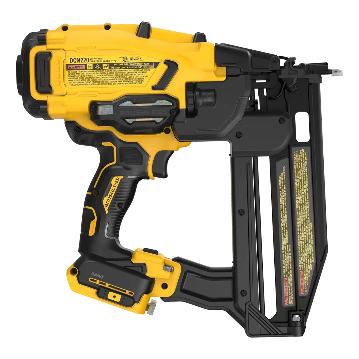 Dewalt DCN220B 20V XR Straight Finish Nailer 16-Gauge