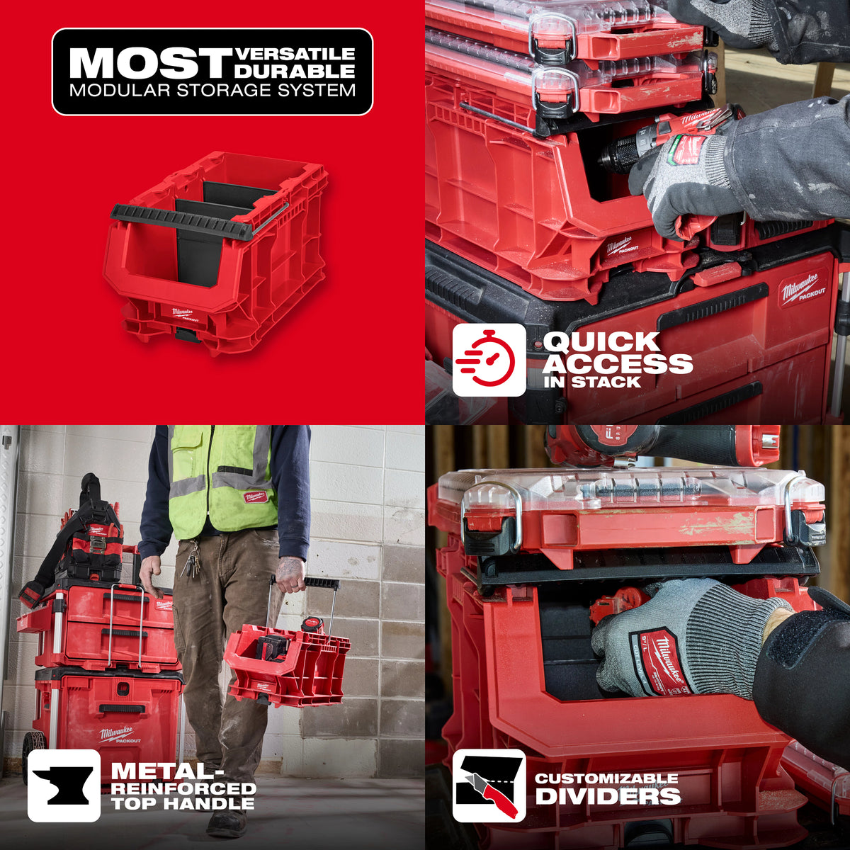 MILWAUKEE 48-22-8437 Packout Tool Box Compact Crate