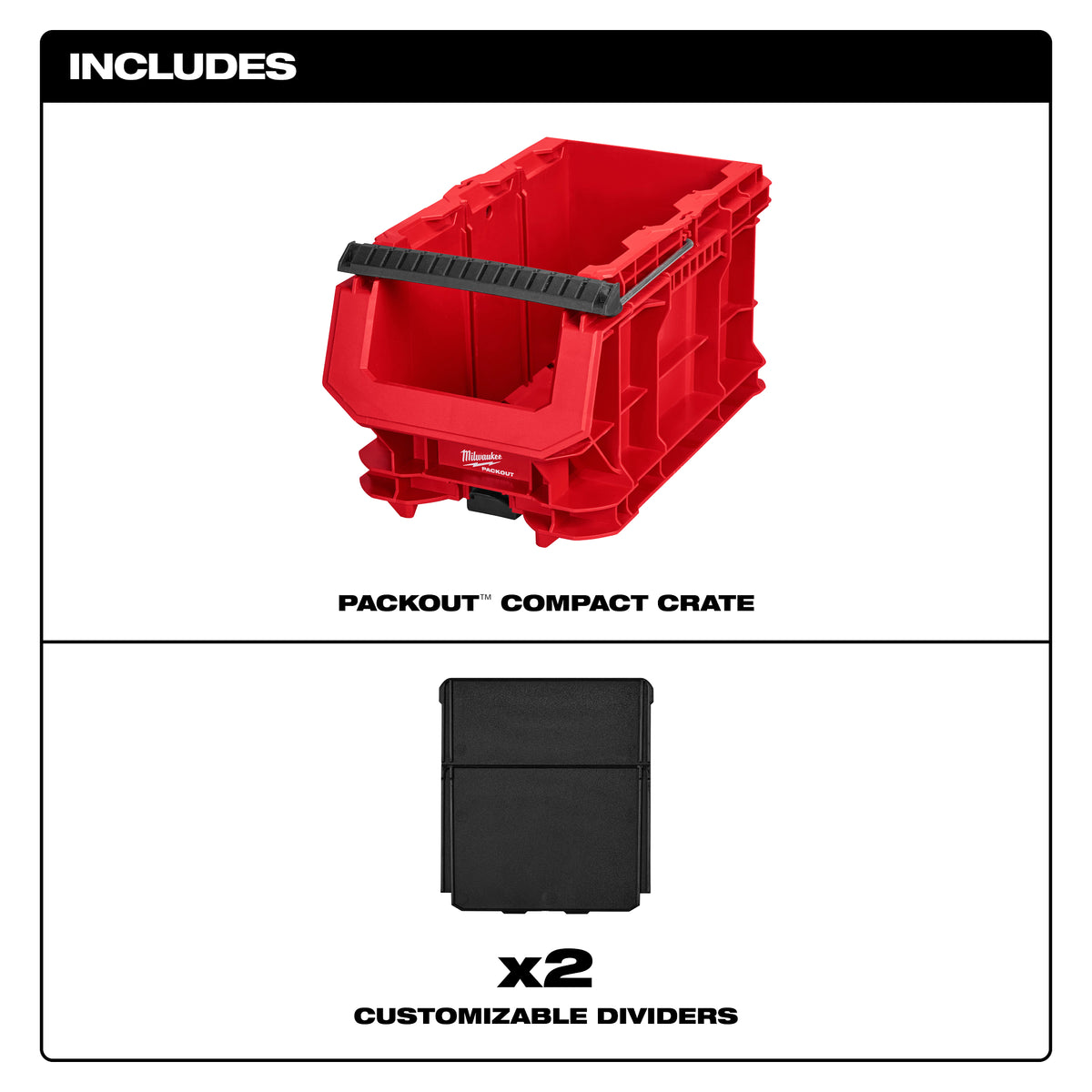 MILWAUKEE 48-22-8437 Packout Tool Box Compact Crate