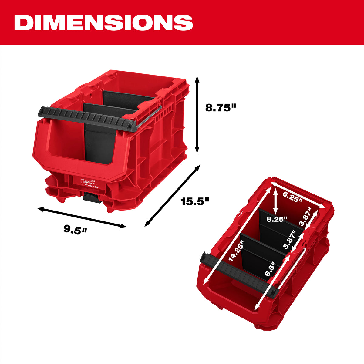 MILWAUKEE 48-22-8437 Packout Tool Box Compact Crate