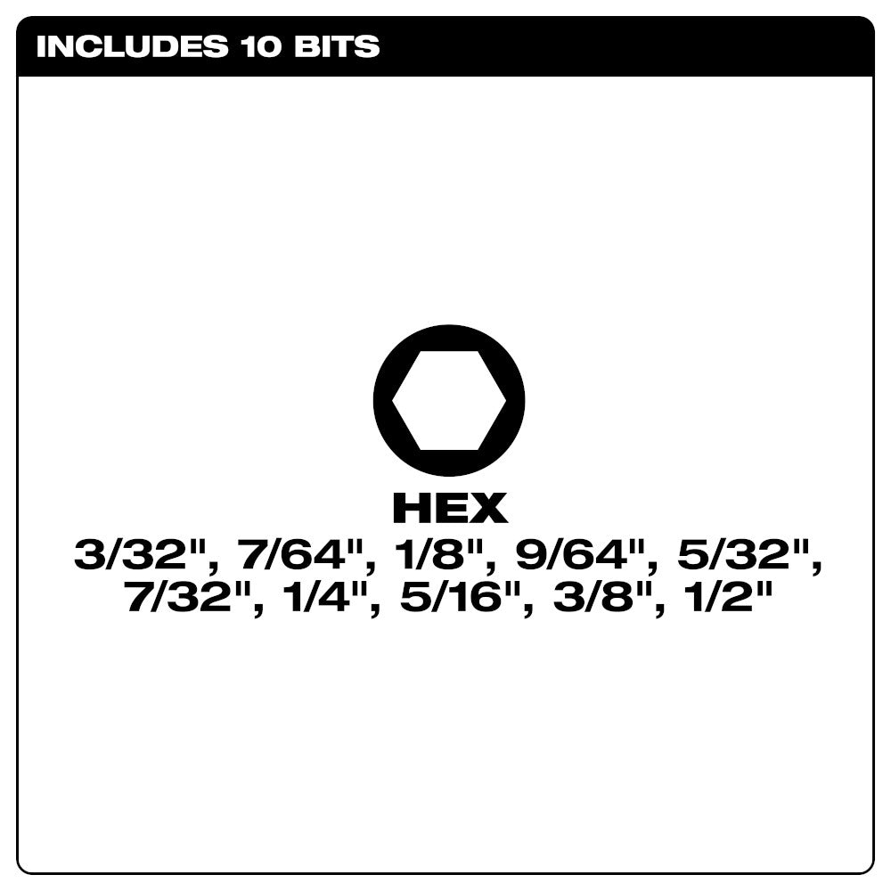 Milwaukee 48-22-2180 11-Key Folding Hey Key Set SAE