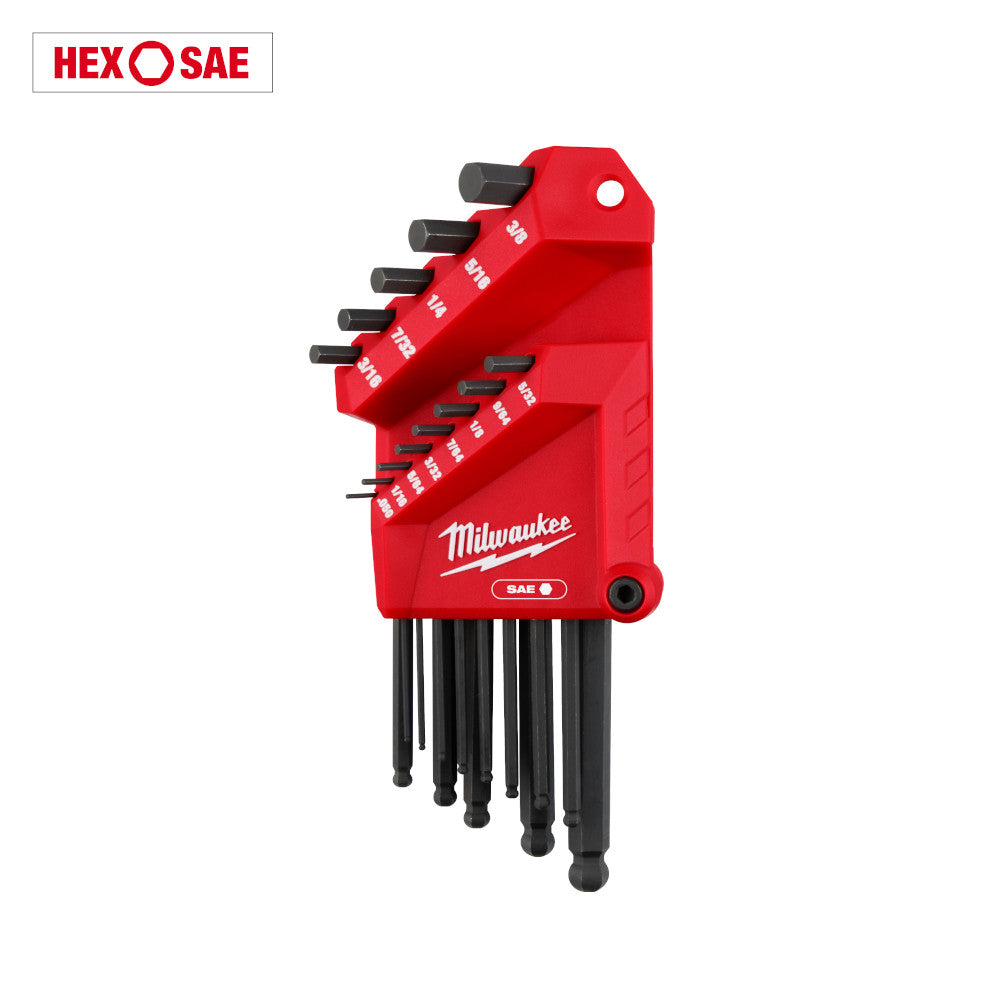 Milwaukee 48-22-2185 13-Key Ball End L-Style Hex Key Set SAE