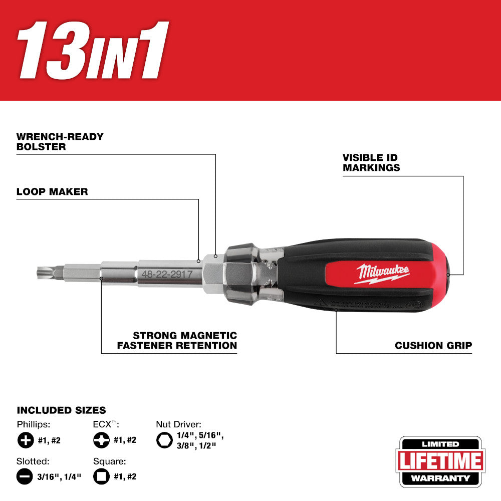 Milwaukee 48-22-2917 13-In-1 Magnetic Multi-Bit Screwdriver