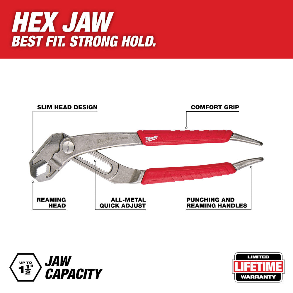 Milwaukee 48-22-6208 Comfort Grip Hex-Jaw Pliers 8 in.