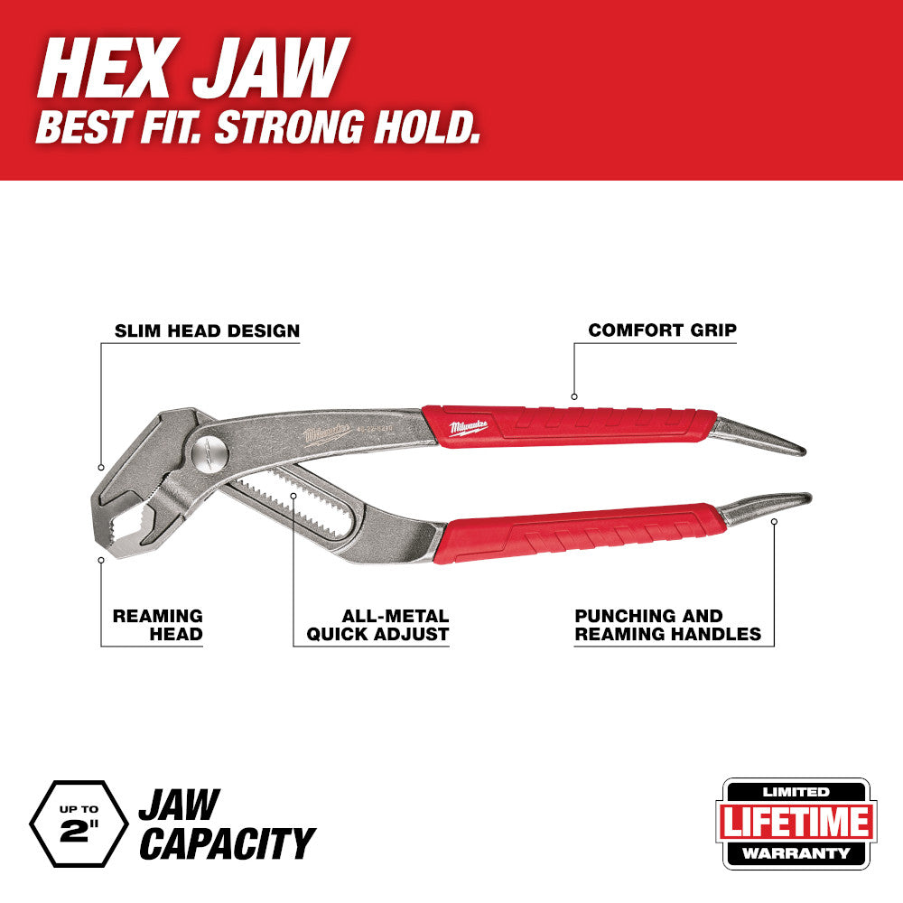 Milwaukee 48-22-6210 Comfort Grip Hex-Jaw Pliers 10 in.