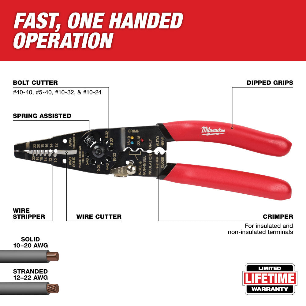 Milwaukee 48-22-6579 Multi-Purpose Wire Stripper W/Crimper