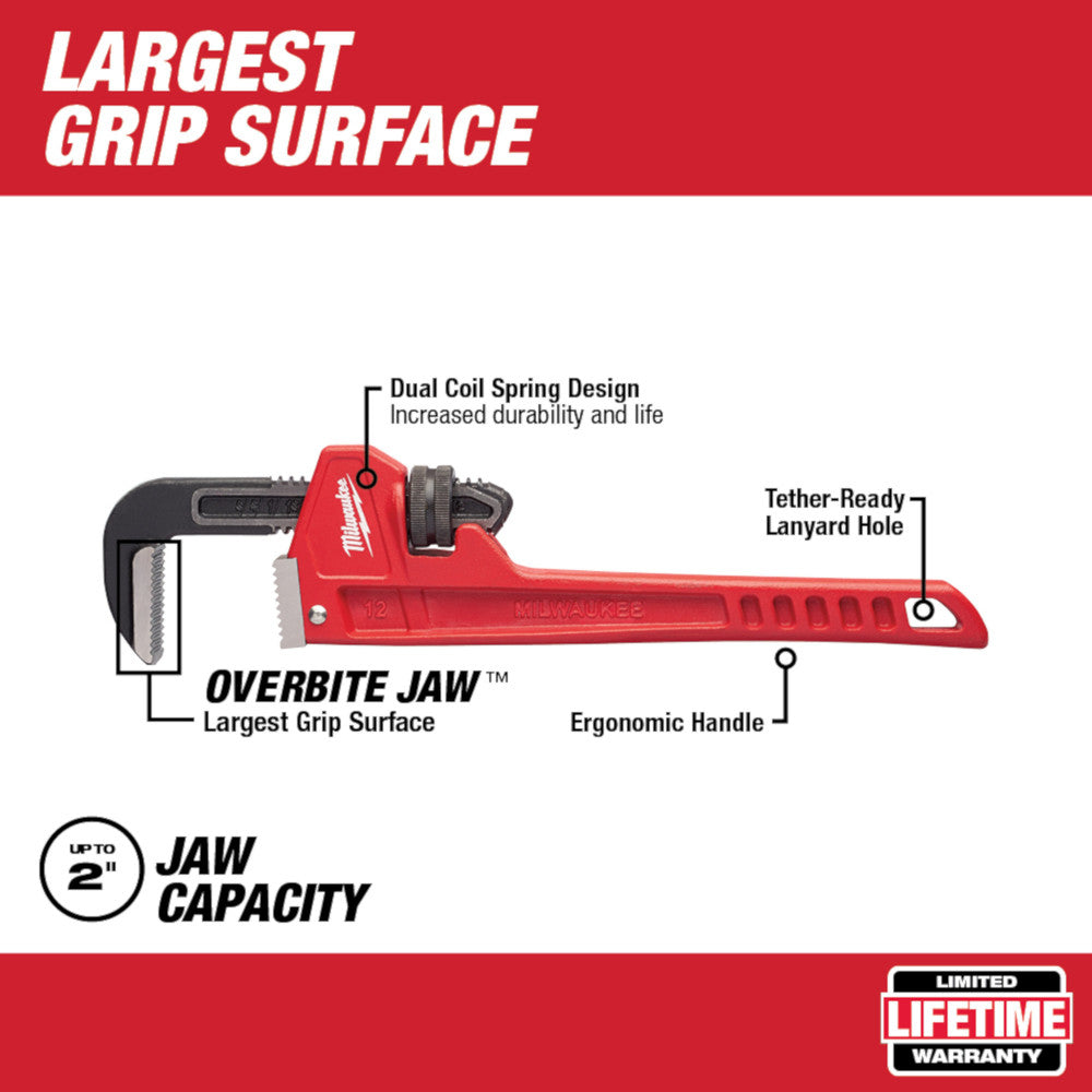Milwaukee 48-22-7112 Steel Pipe Wrench 12 in.