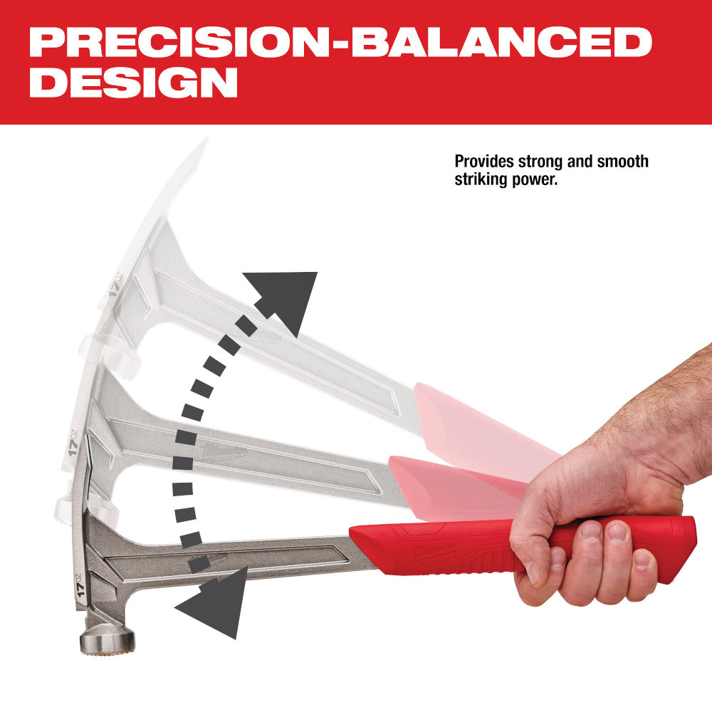Milwaukee 48-22-9016 Milled Face Framing Hammer 17oz