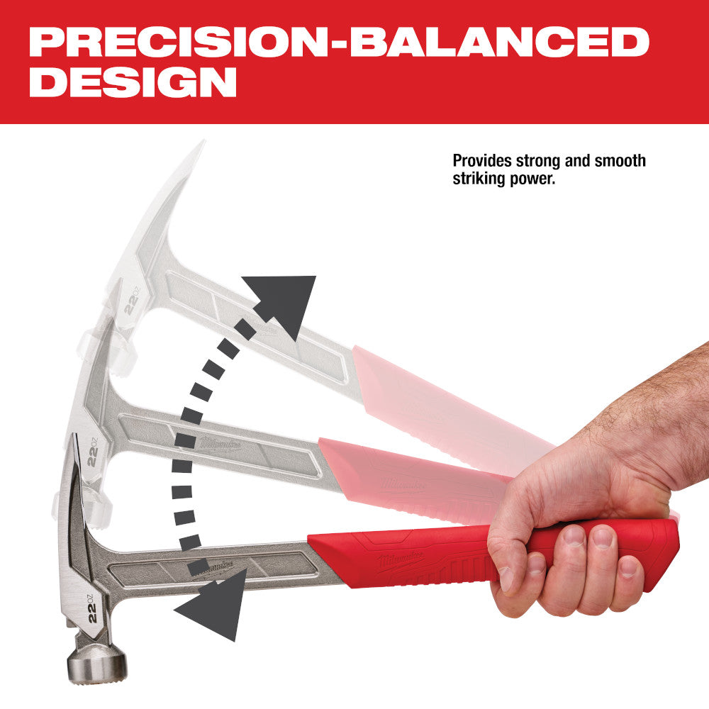 Milwaukee 48-22-9022 Milled Face Framing Hammer 22oz