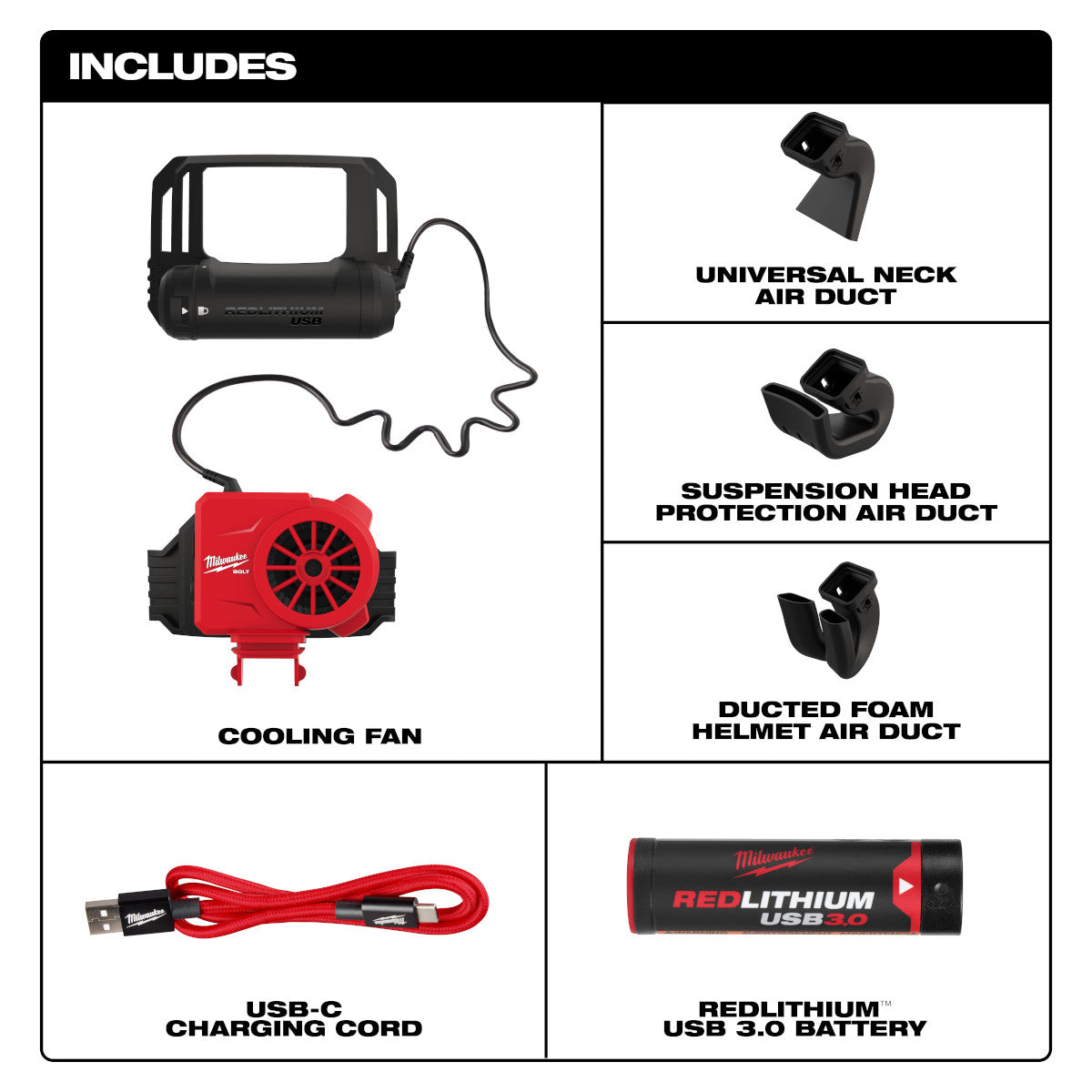 Milwaukee Bolt 48-73-1385 Redlithium USB Cooling Fan