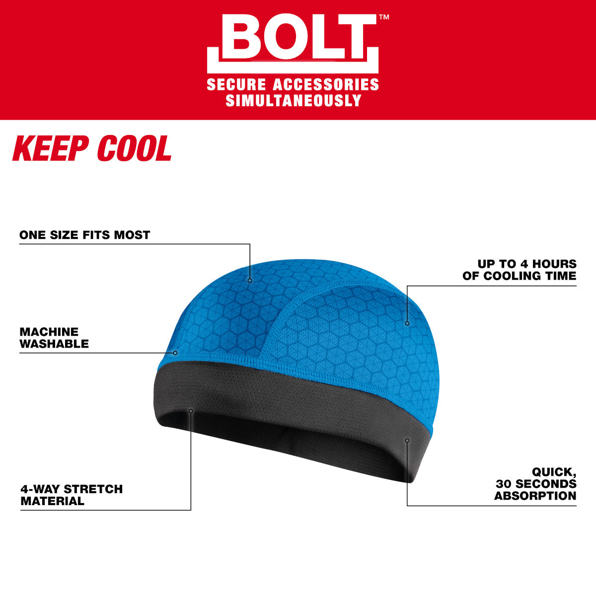 Milwaukee Bolt 48-73-4545 Cooling Skull Cap