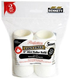 BENNETT 4in 5mm Lint Free Low Pile Refill 2 Pack