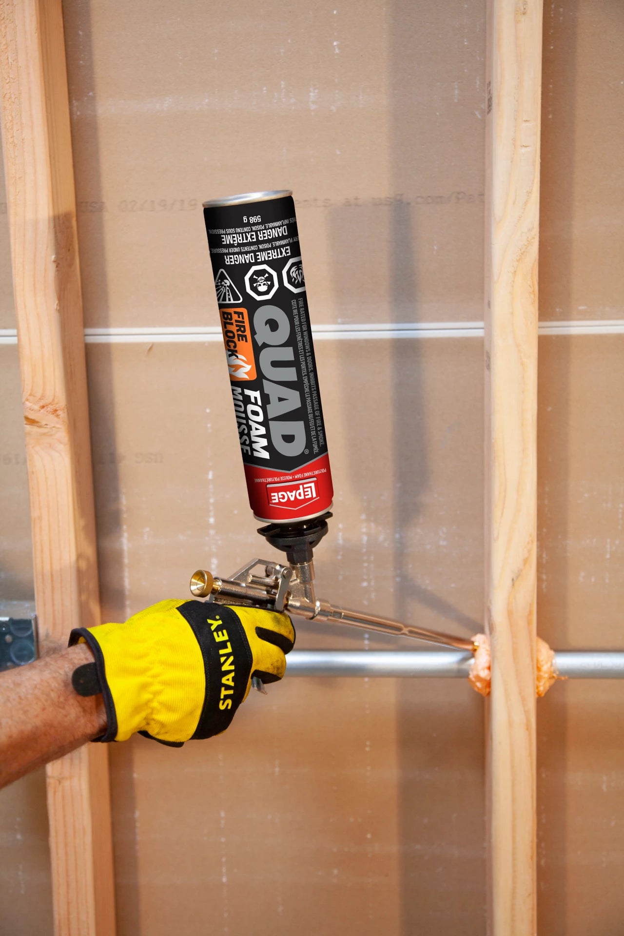 LePage 2900735 Quad Fire Block Spray Foam Insulation 598G