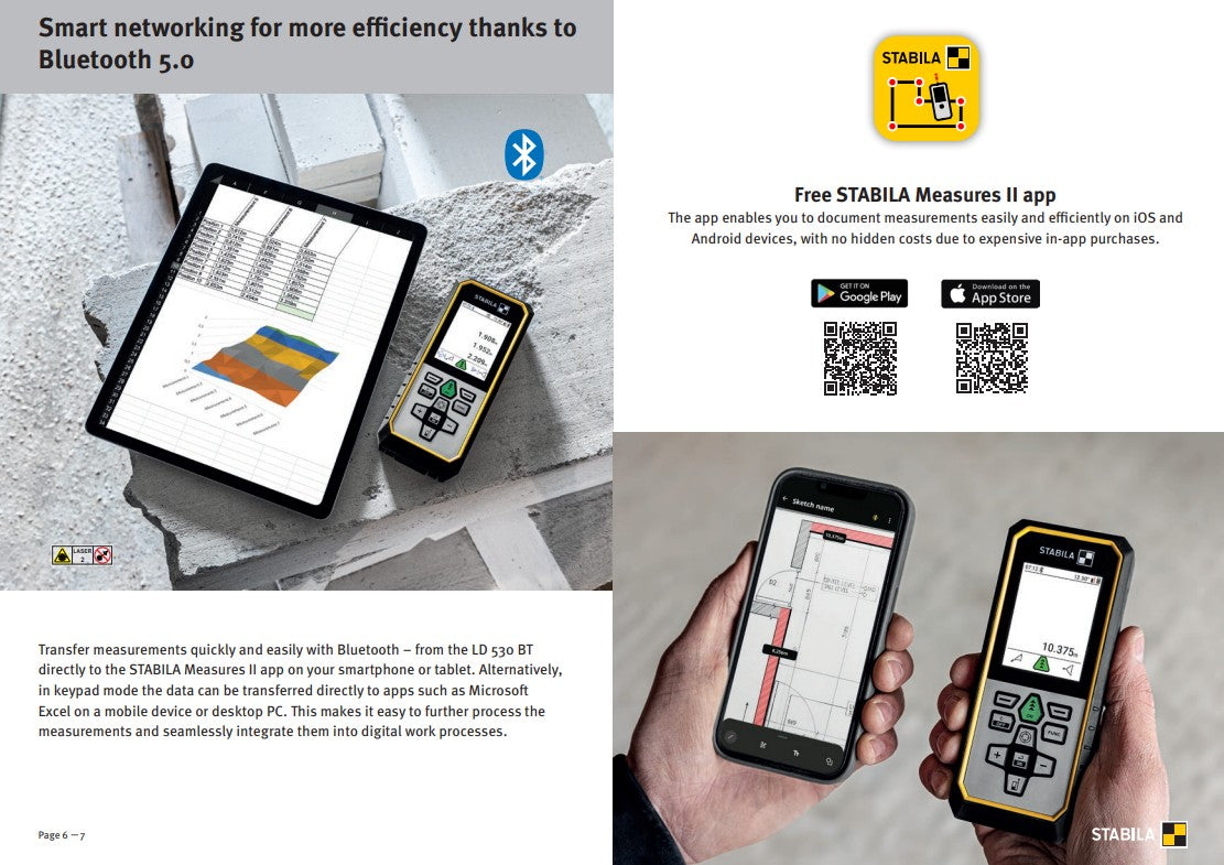 Stabila LD530 Laser Distance Measurer With Bluetooth