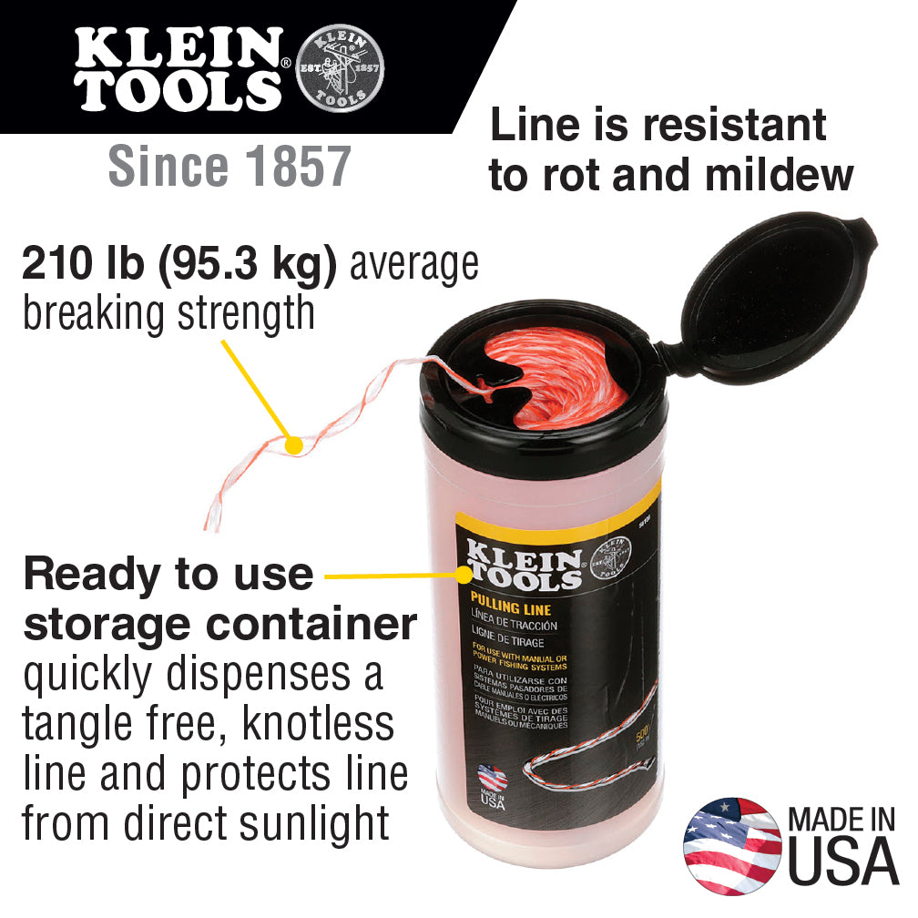 Klein 56108 Poly Pull Line With Orange Tracer 500 ft.
