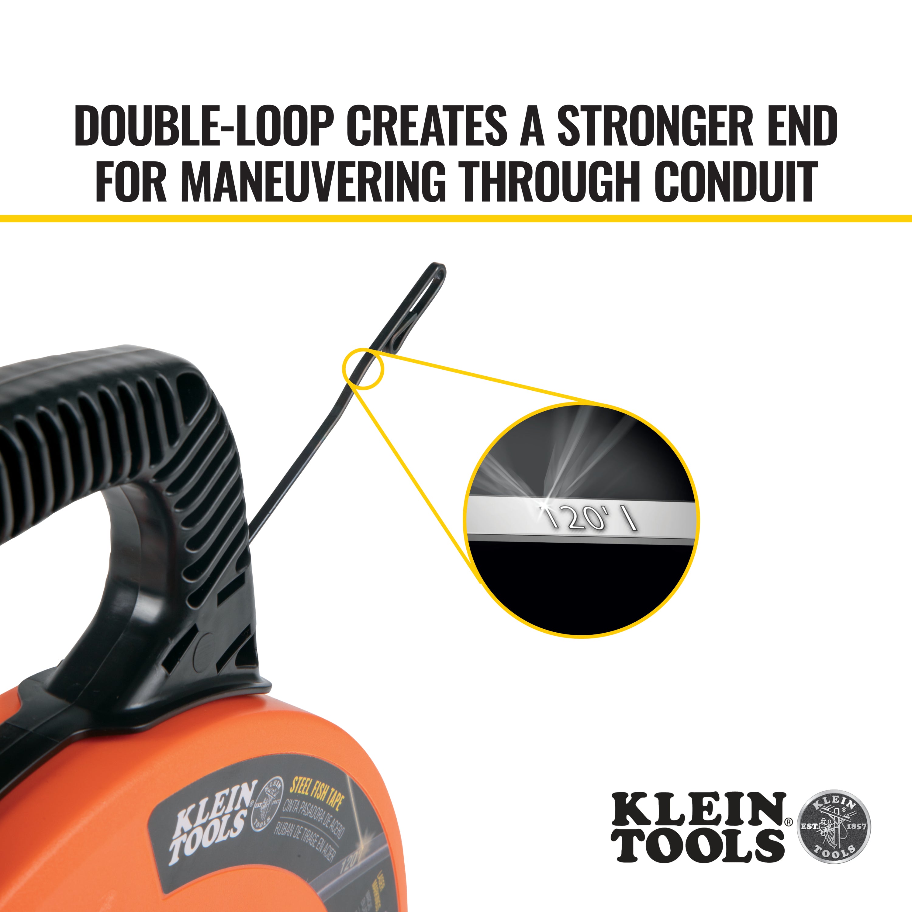 Klein 56333 Steel Fish Tape 120 ft.