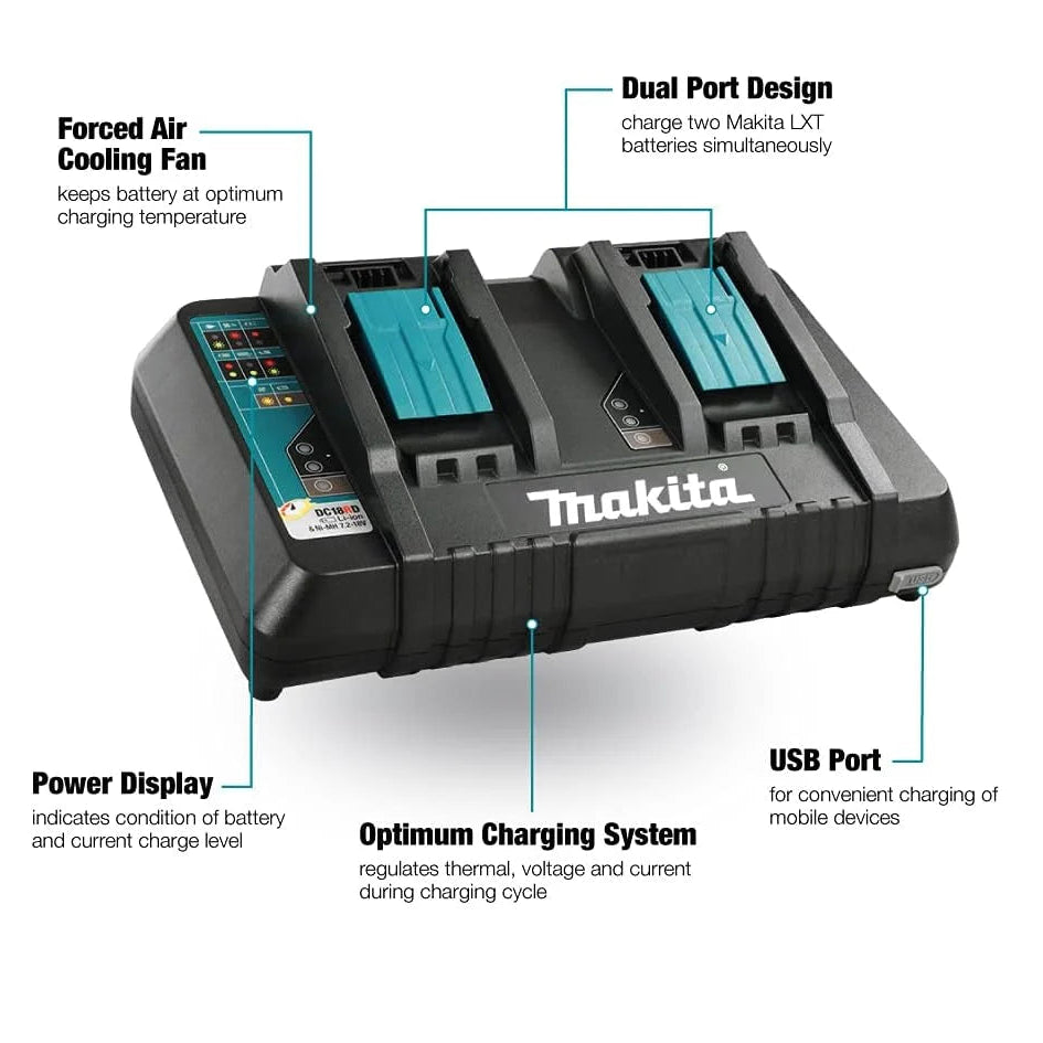 Makita Y-00359 2 x 18-Volt Lithium-Ion 5.0 Ah Battery and Dual Port Charger Kit