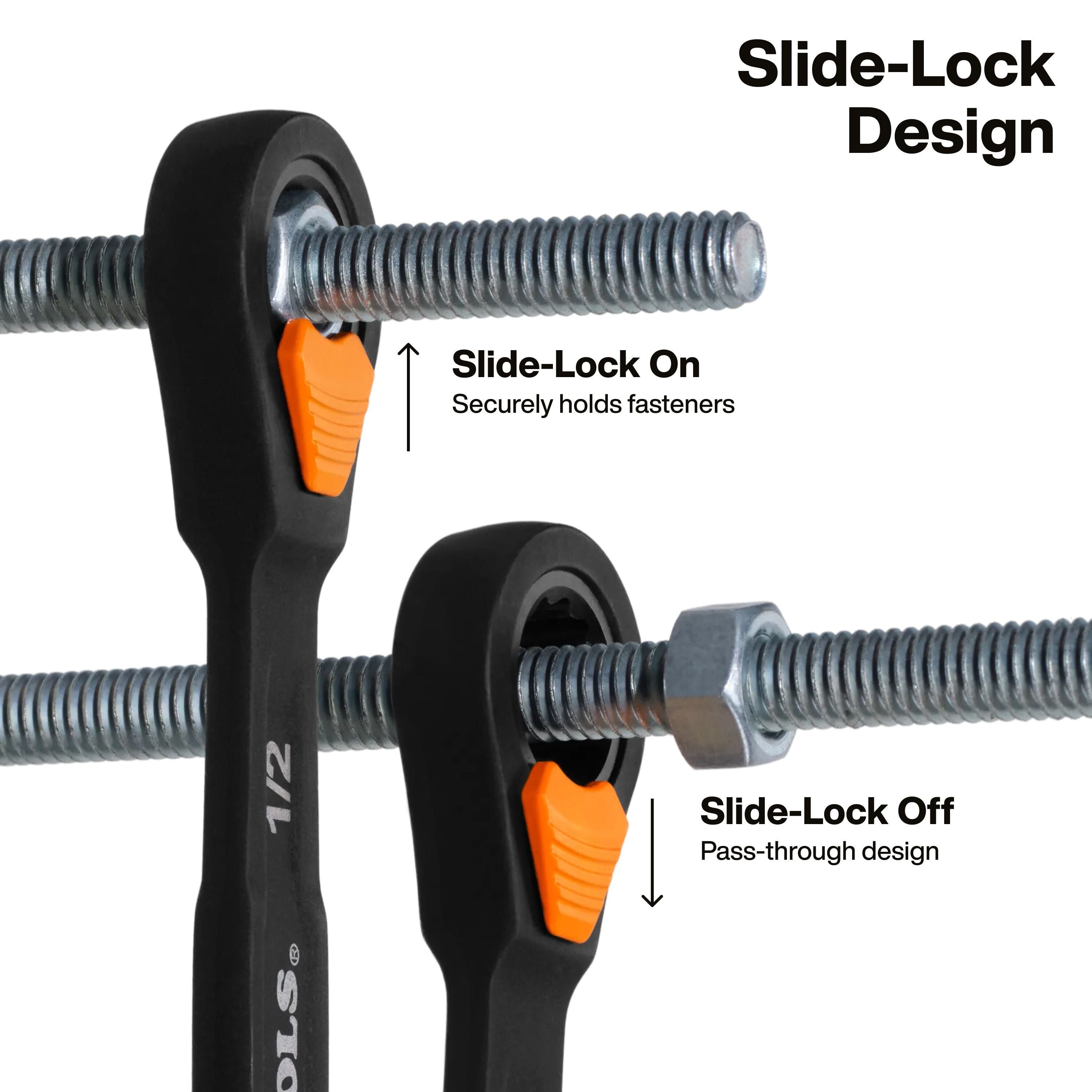 Klein 69508 Ratcheting Combination Slide-Lock Wrench Set SAE 8-Piece