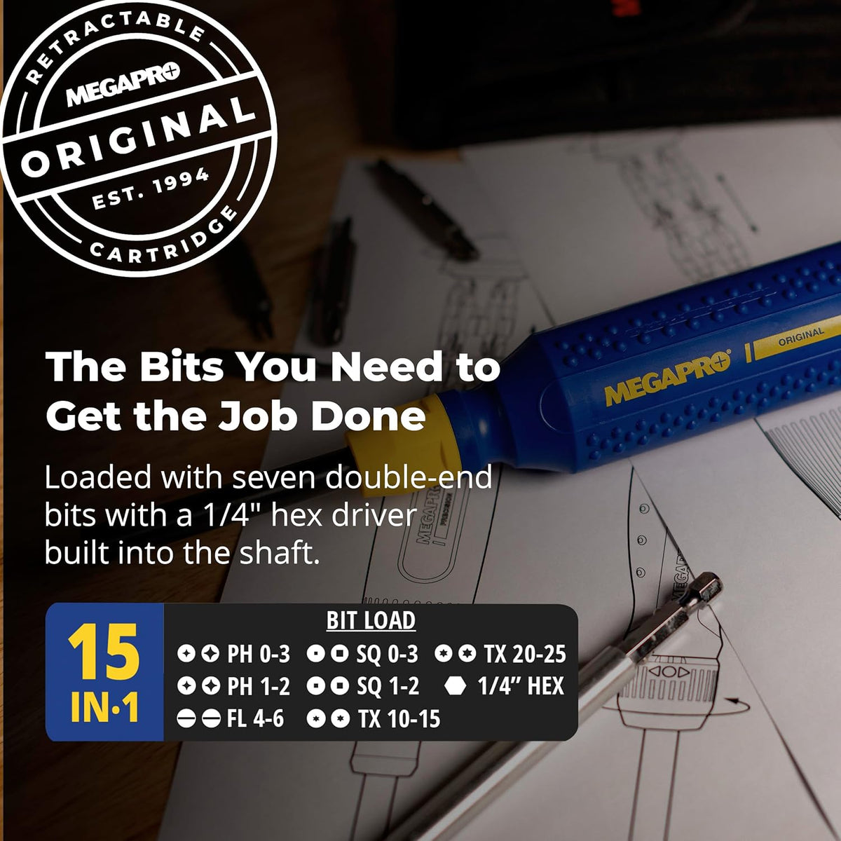 Megapro 80200214 15-In-1 Multi Bit Screwdriver