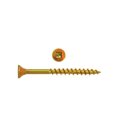 Paulin #8 x 2-1/2 in. Construction Screws, Yellow Zinc, Flat Head Square (2,500 Per Box)