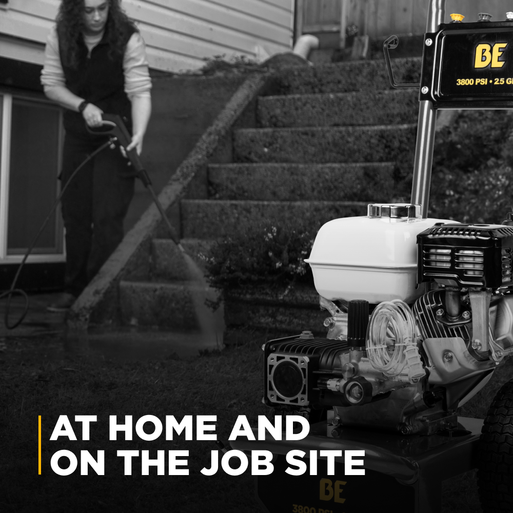 BE B3865HA 3,800 PSI - 2.5 GPM Cold Water Gas Pressure Washer with Honda GX200 Engine