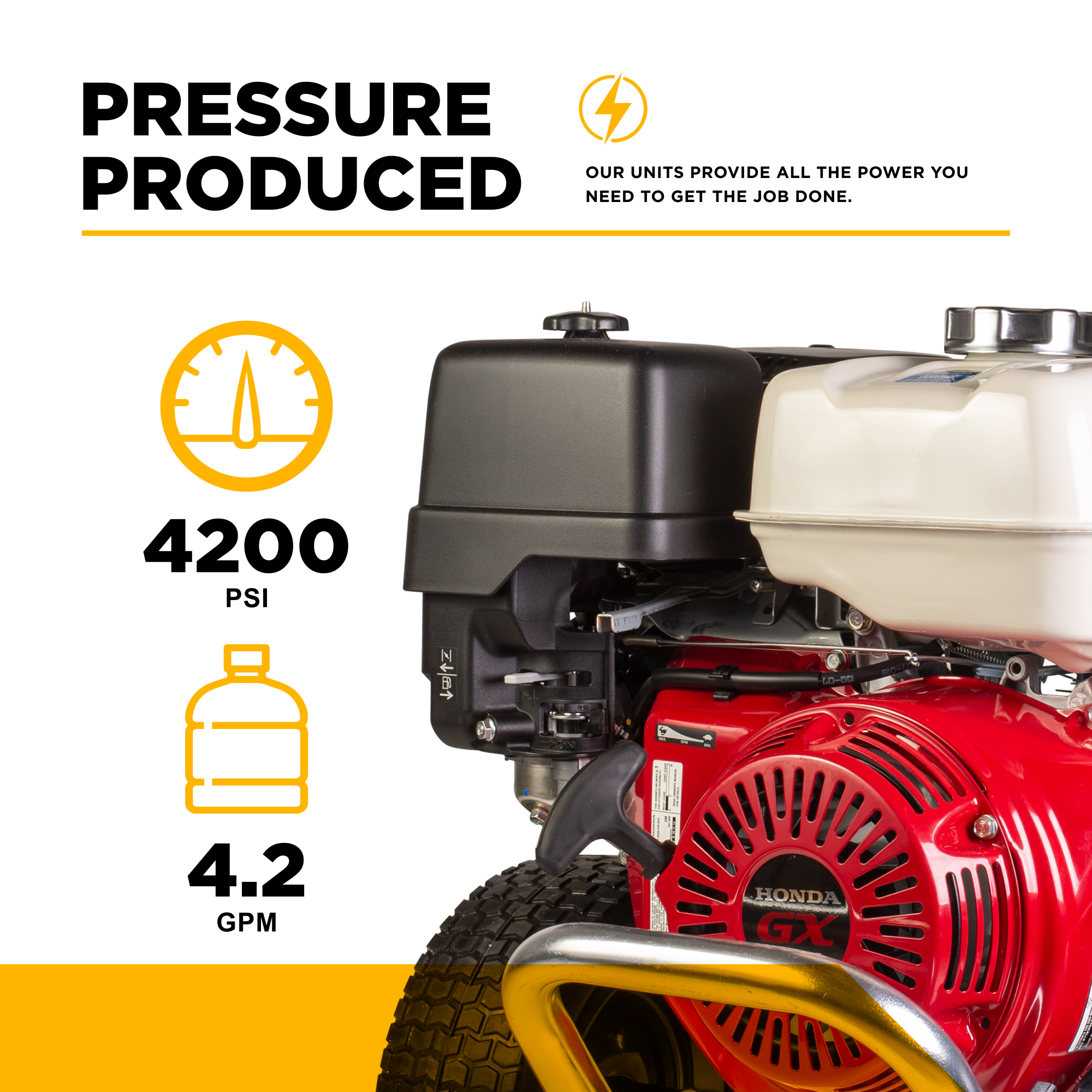 BE B4213HAAS 4,200 PSI - 4.2 GPM Cold Water Gas Pressure Washer with Honda GX390 Engine