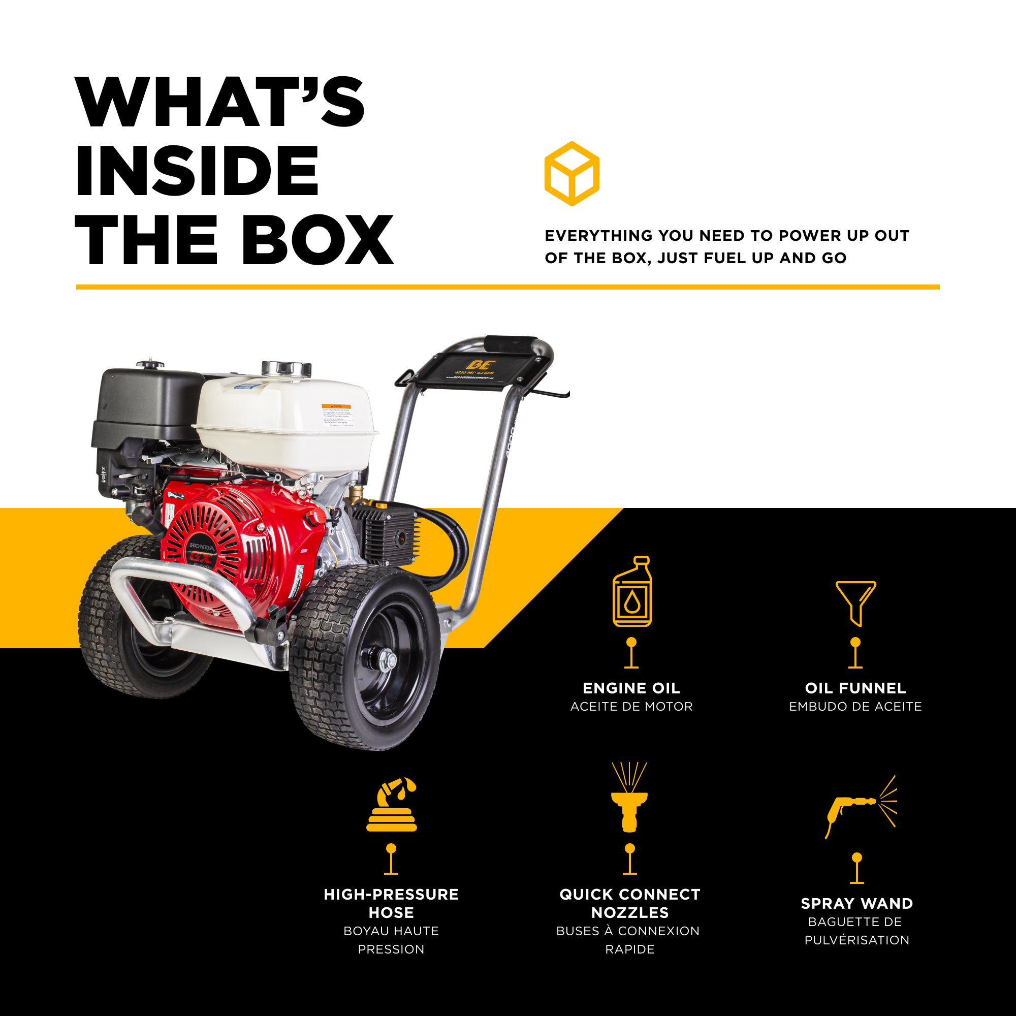 BE B4213HAAS 4,200 PSI - 4.2 GPM Cold Water Gas Pressure Washer with Honda GX390 Engine