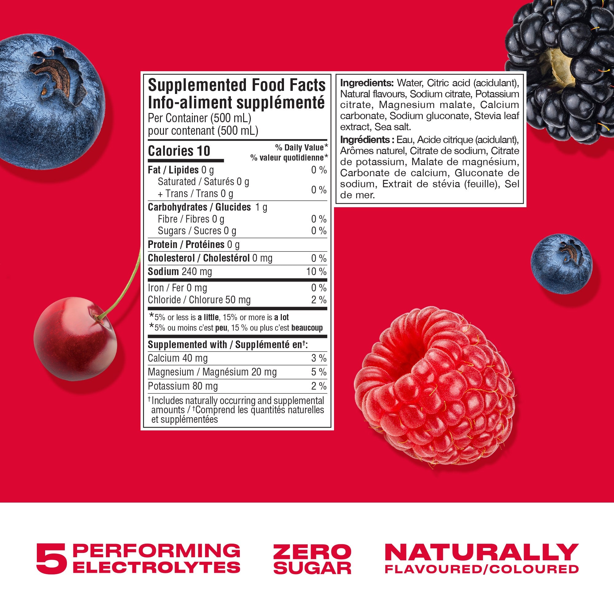 Cwench Berry Crush Electrolyte Sports Drink, 500 mL Cans (12-Pack)