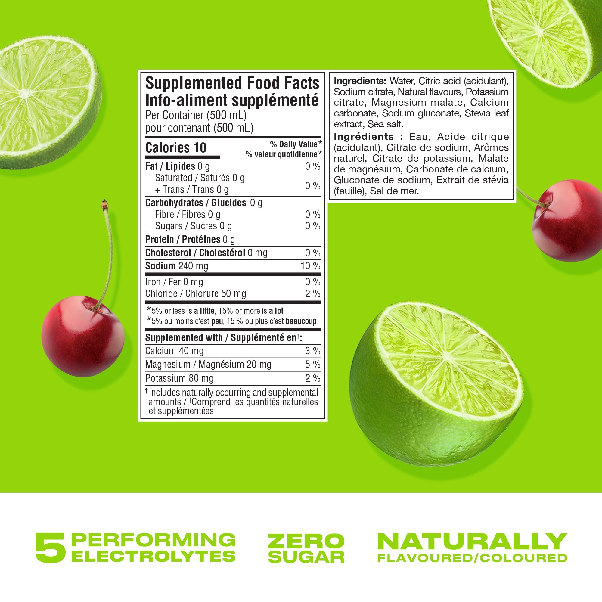 Cwench Cherry Lime Electrolyte Sports Drink, 500 mL Cans (12-Pack)