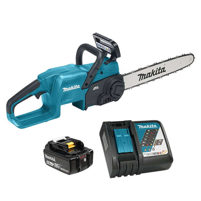 MAKITA DUC407RTX2 18V LXT Brushless 16 in. Rear Handle Chainsaw, 5.0Ah x1Kit