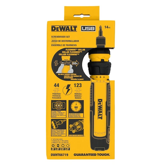 Dewalt DWHT66719 4V 14-Piece Cordless Screwdriver Set with FLEXDRIVE Control