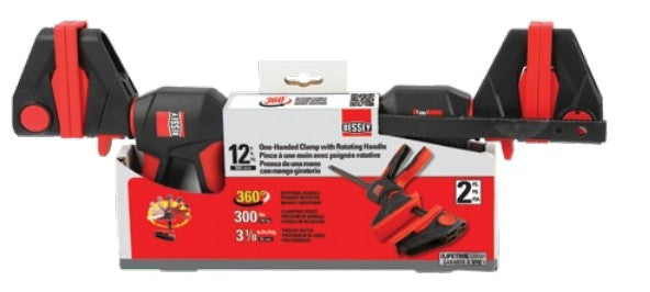 Bessey EHKL360-12-SET 6in. One-Handed Bar Clamp with 360 Degree Rotating Handle 2 Pack