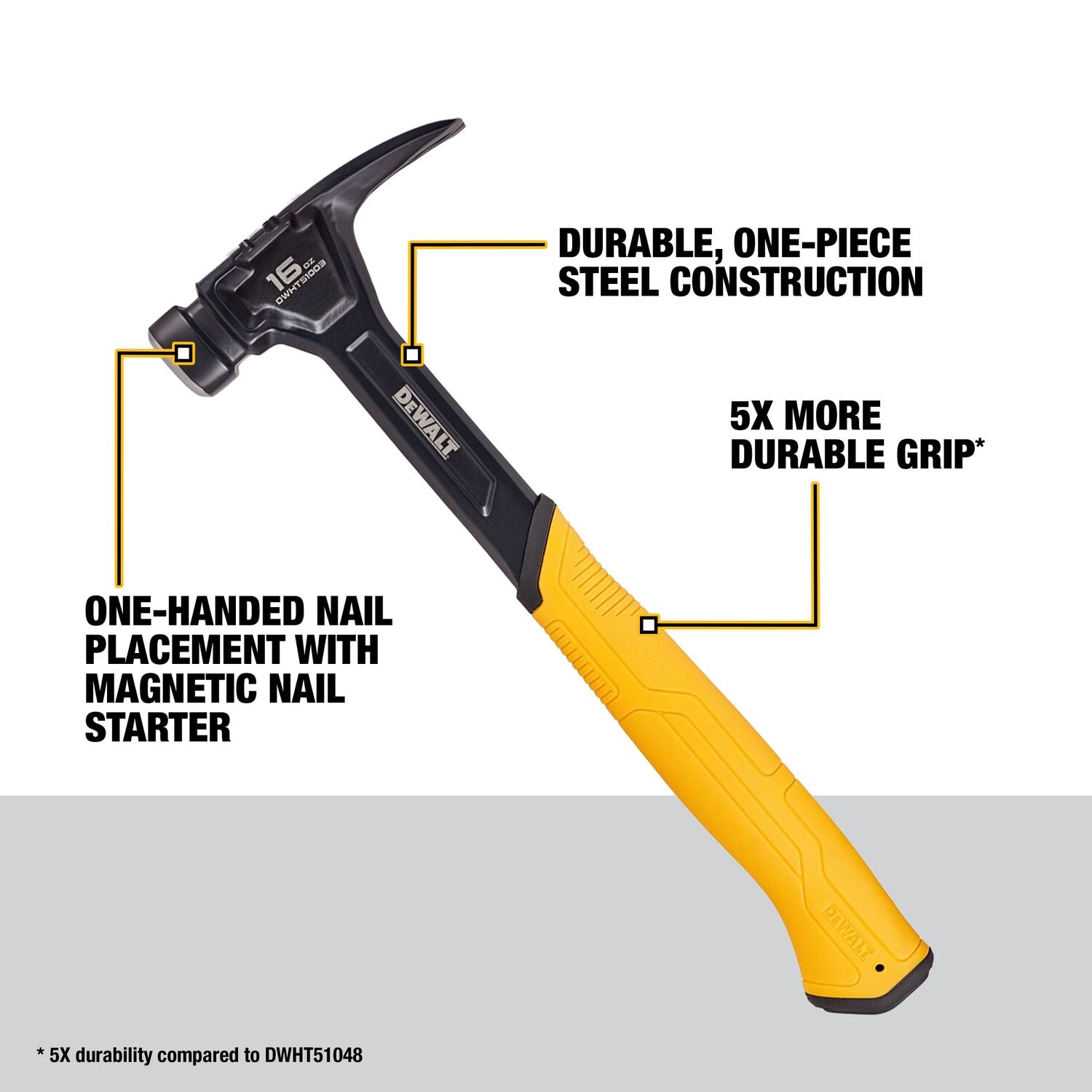 Dewalt DWHT51003 Steel Rip Claw Nailing Hammer 16 oz.