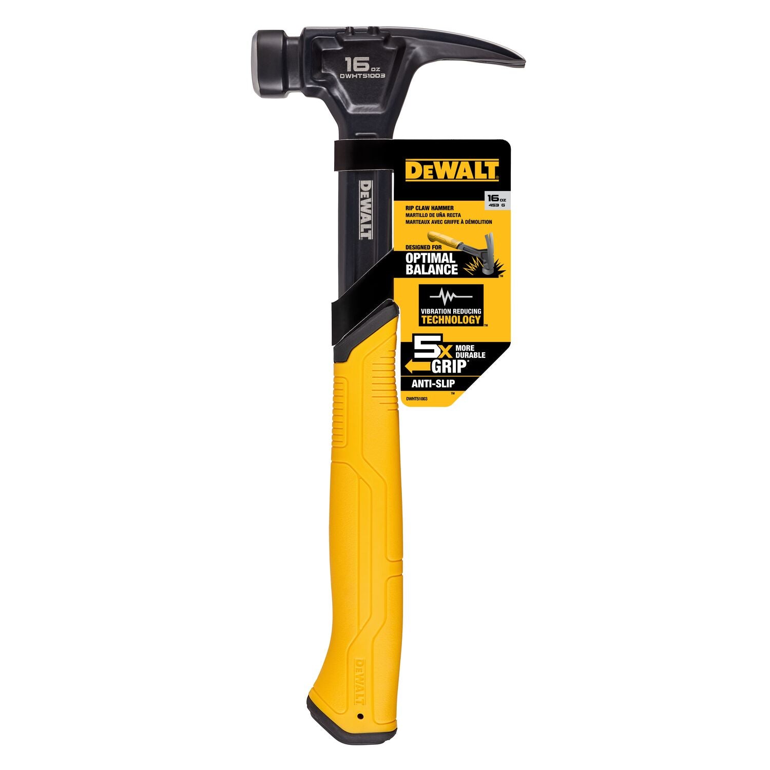 Dewalt DWHT51003 Steel Rip Claw Nailing Hammer 16 oz.