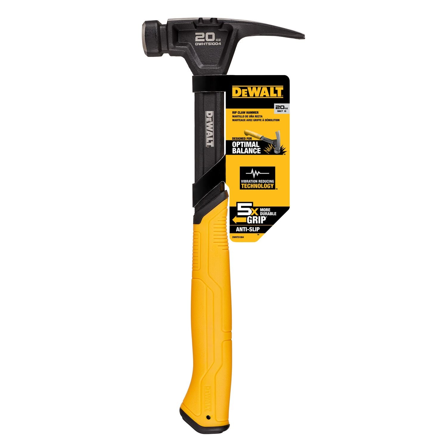 Dewalt DWHT51004 Steel Rip Claw Nailing Hammer 20 oz.