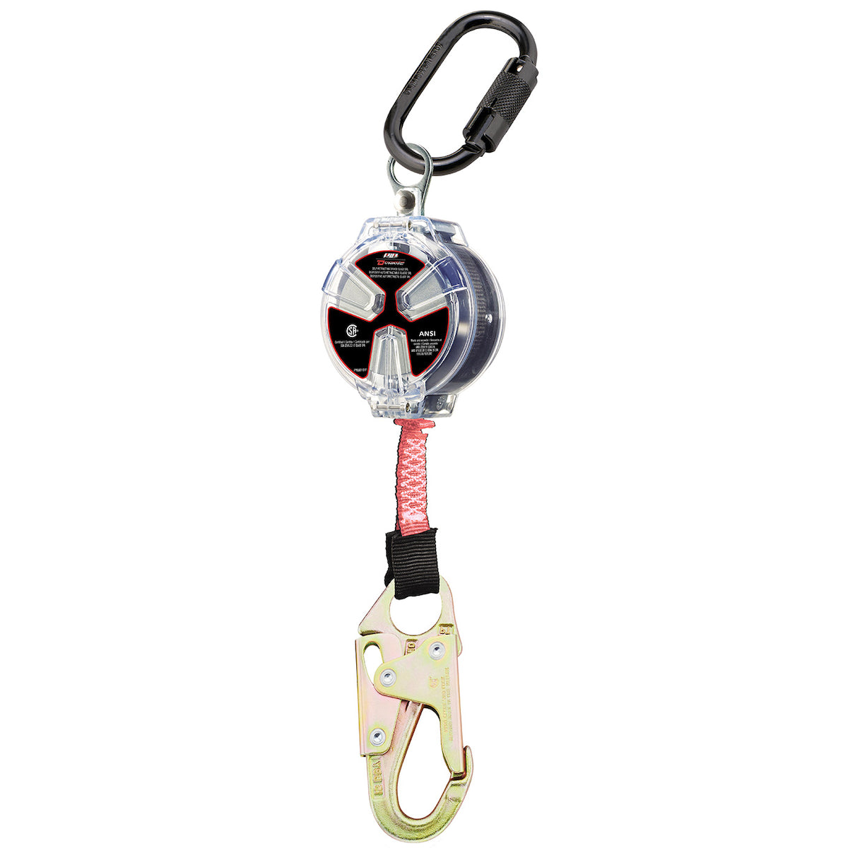 Dynamic FP1101W 6 ft. Webbing Self-Retracting Lifeline W/Triple Action Carabiner 310 lbs