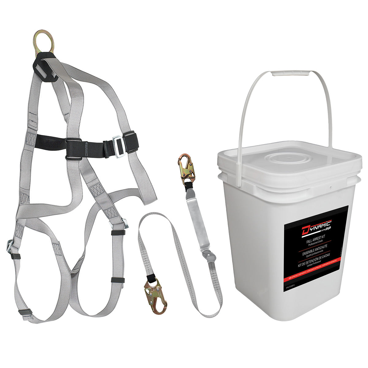 Dynamic FPKIT016BYU Class-A 3-Point Economy Fall Protection Kit W/Snap Hooks