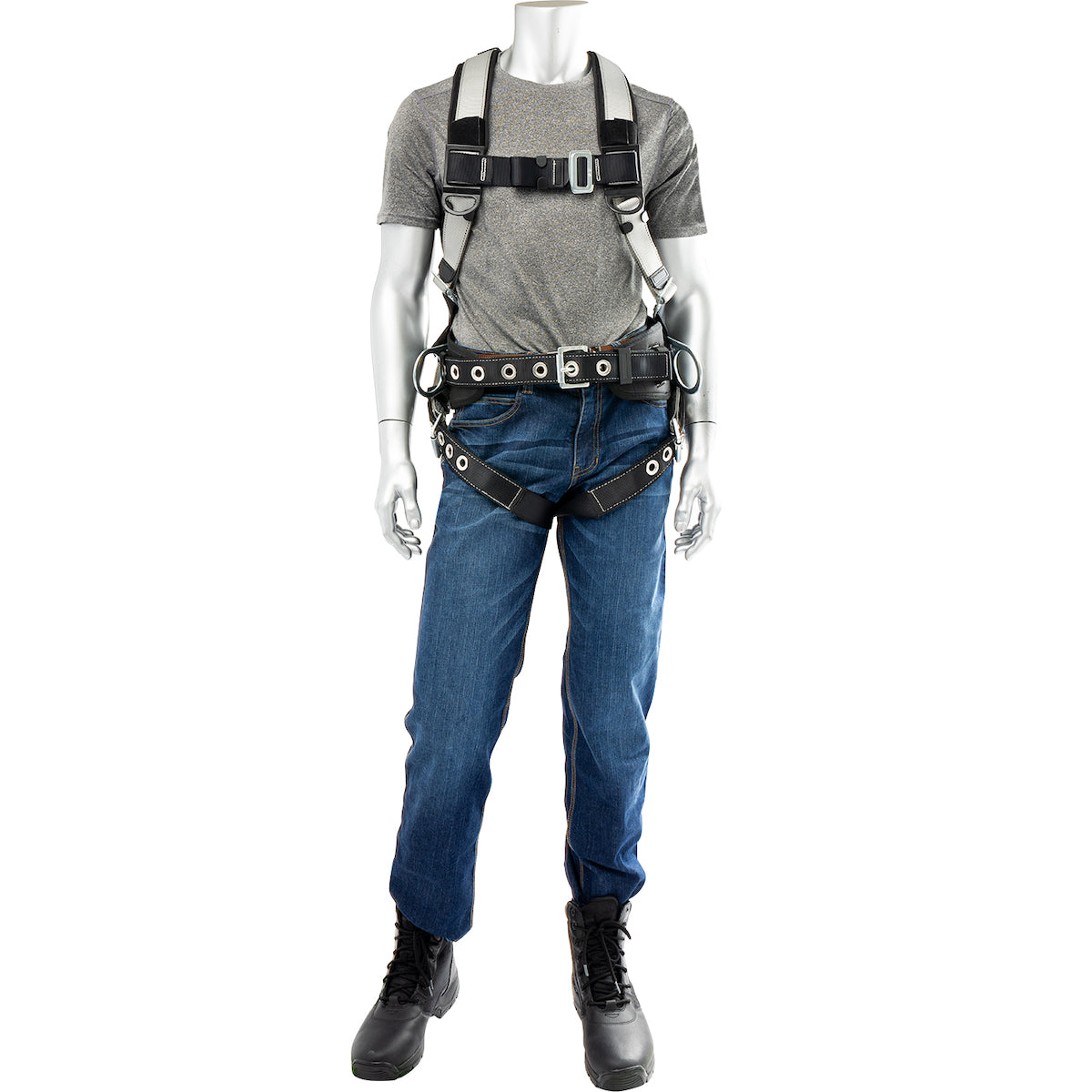 Dynamic FPMB5G3D0D Class-AP Construction Harness W/3 D-Rings & Heavy Duty Belt W/Lumbar Pad