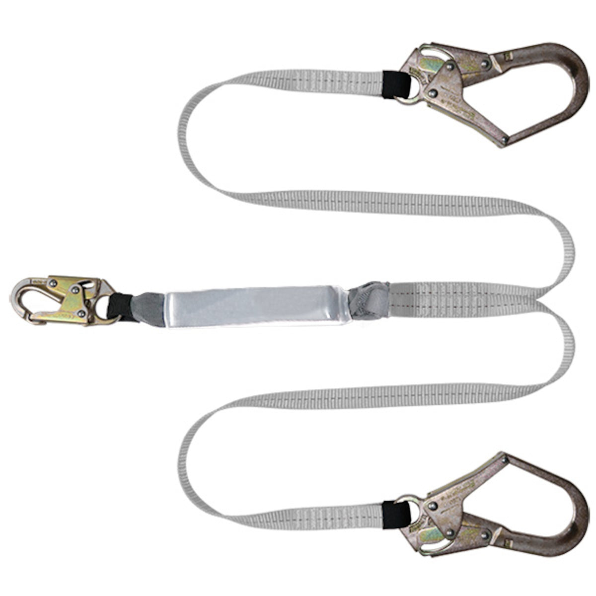 Dynamic FPY736144/6 Dbl Leg Fixed Y-Lanyard W/Energy Absorber & 2 Large Snap Hooks 6 ft.