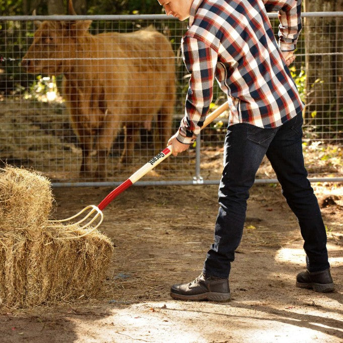 Garant G0413L 48 in. Wooden Handle 4-Tine Manure Pitchfork