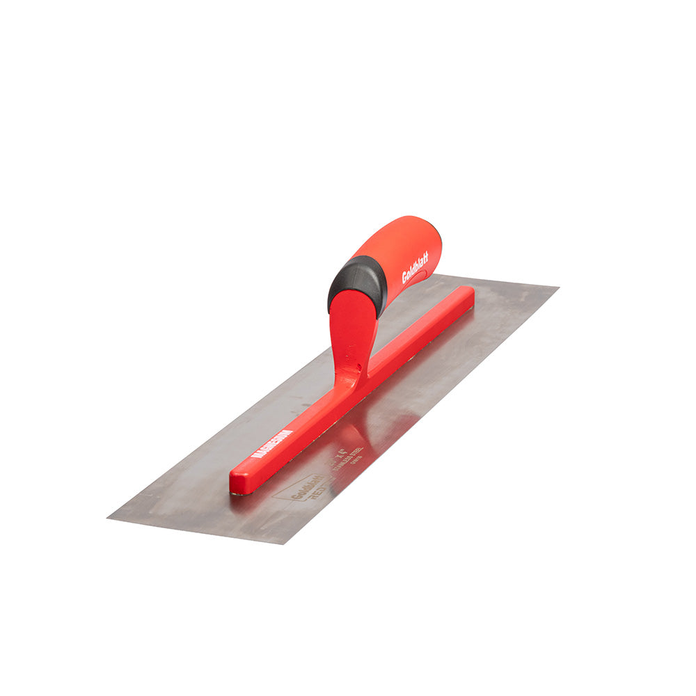 Goldblatt Red Stainless Steel Finishing Trowel W/Soft Grip 20in. x 4in.