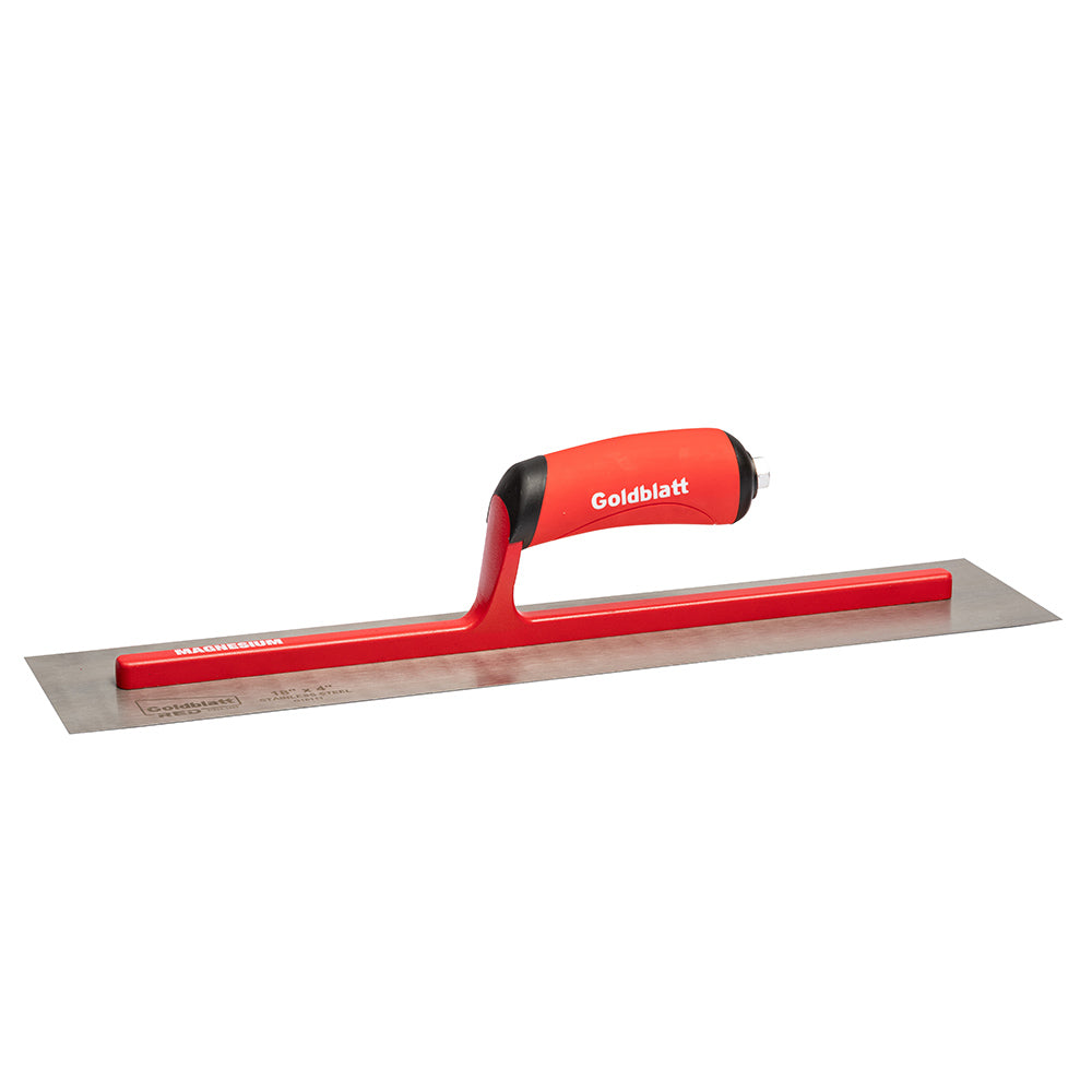 Goldblatt Red Stainless Steel Finishing Trowel W/Soft Grip 18in. x 4in.