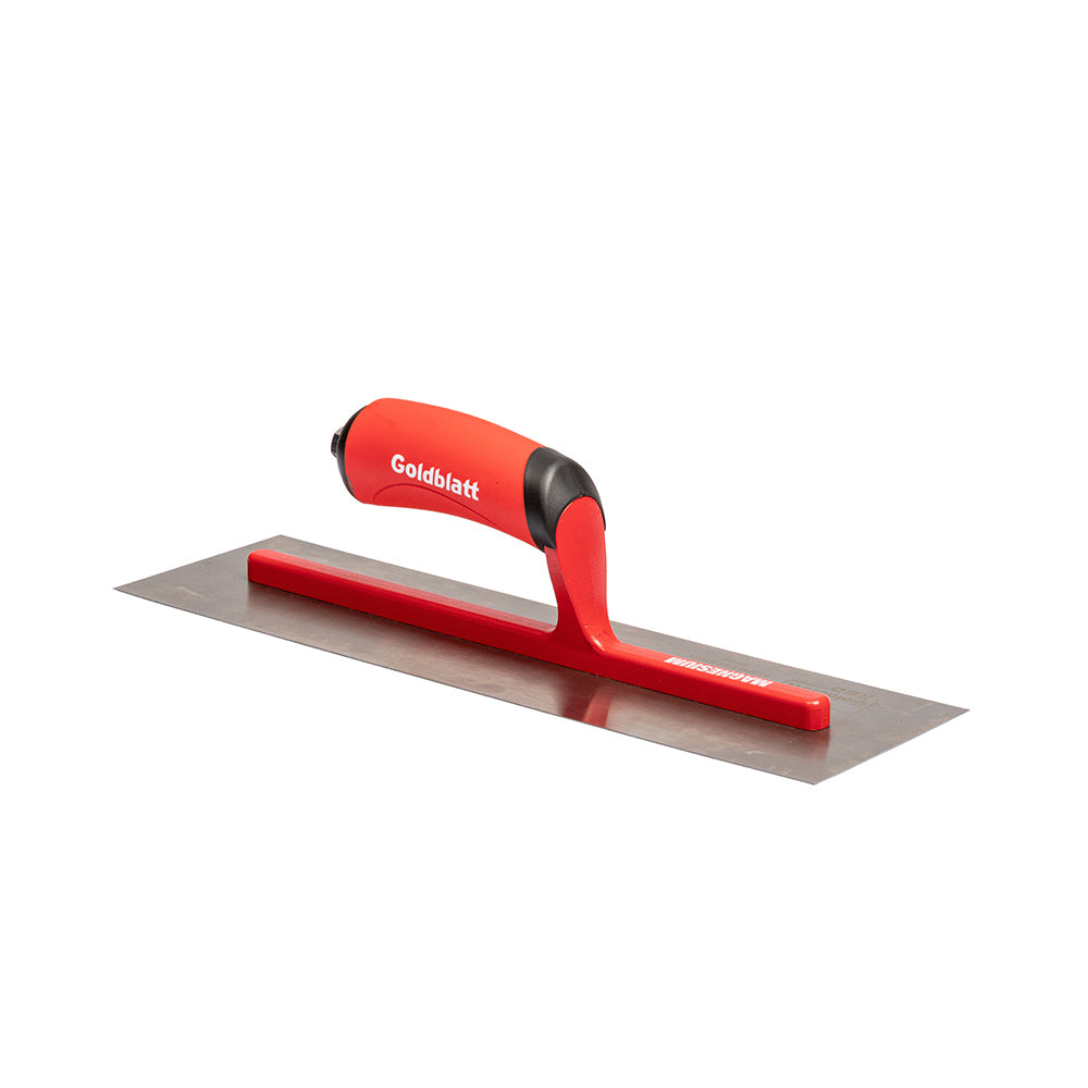 Goldblatt Red Stainless Steel Finishing Trowel W/Soft Grip 14in. x 4in.