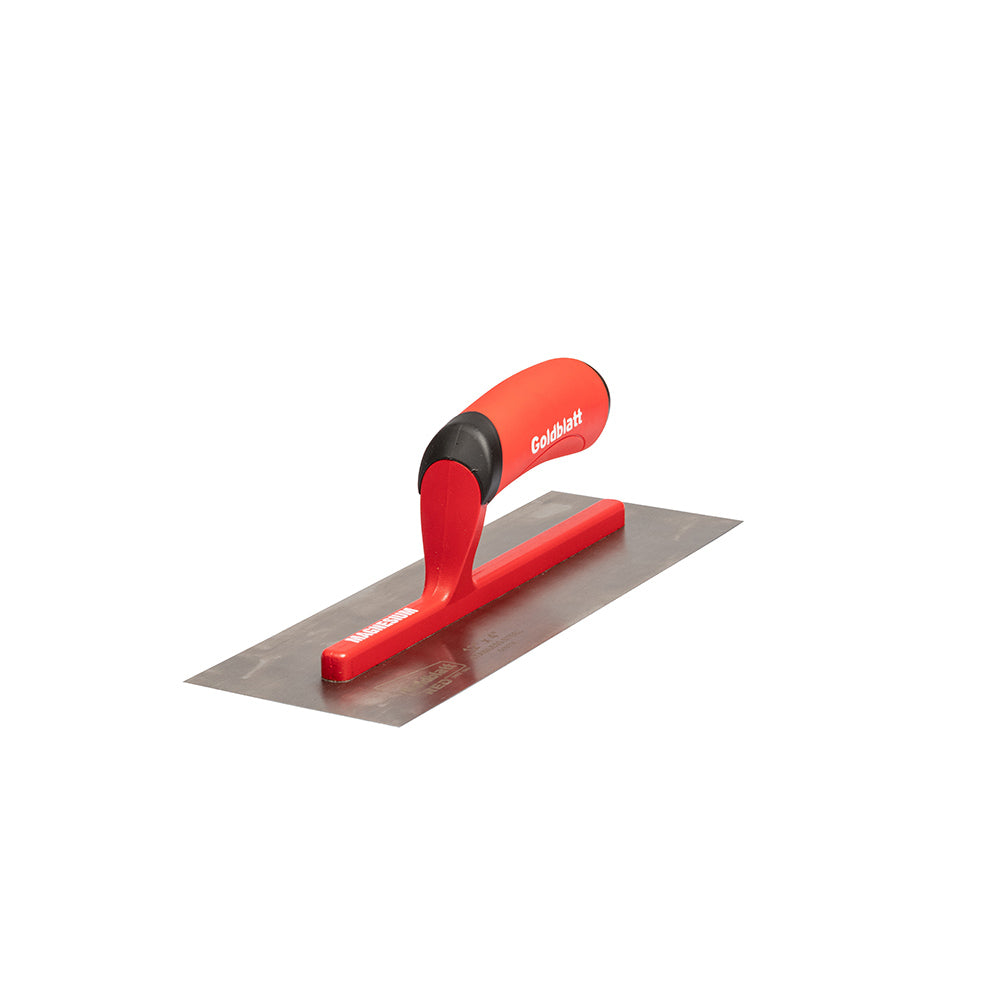 Goldblatt Red Stainless Steel Finishing Trowel W/Soft Grip 12in. x 4in.