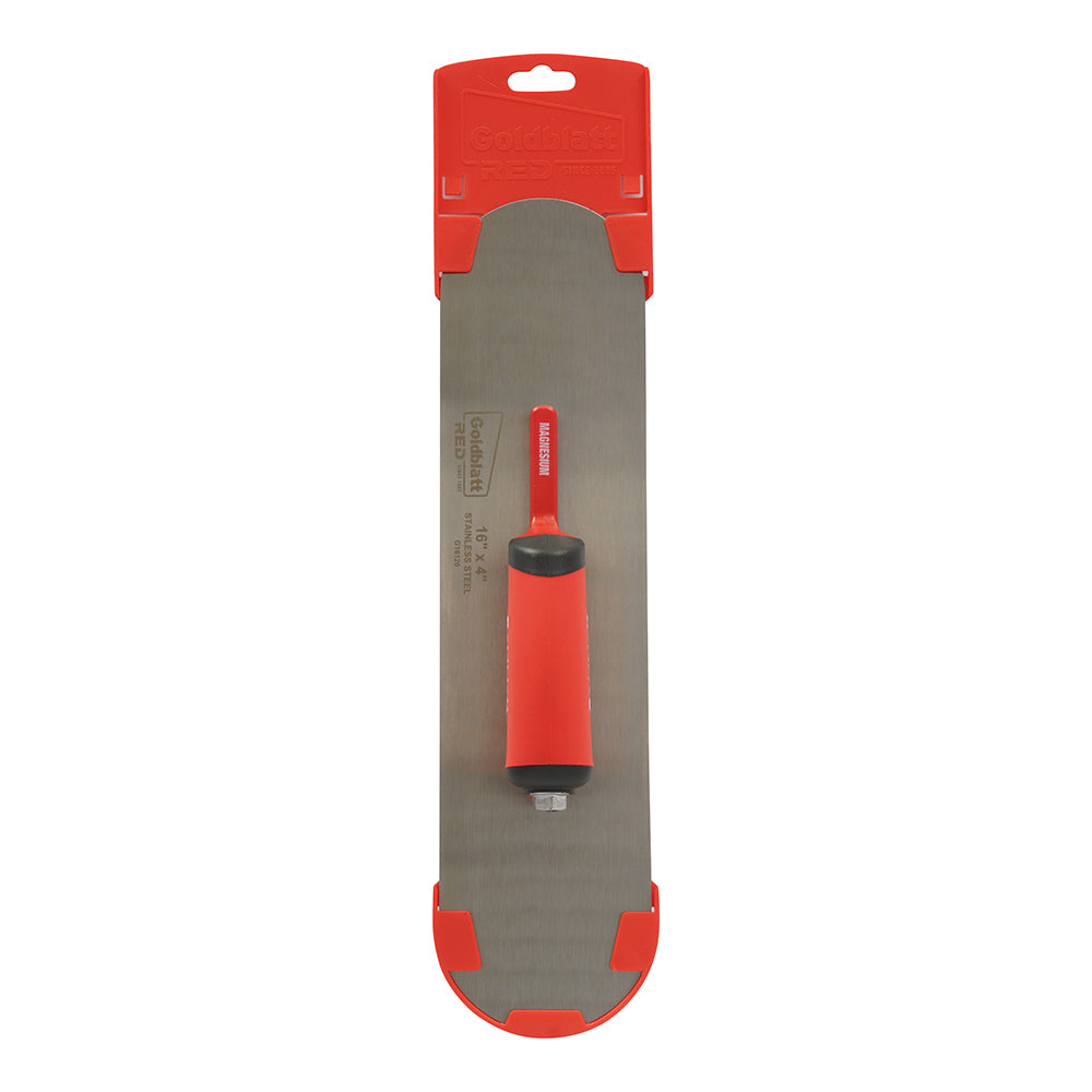 Goldblatt Red Stainless Steel Pool Trowel W/Soft Grip 16in. x 4in.