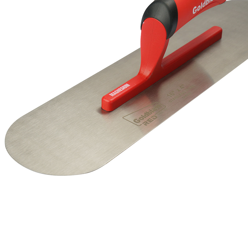 Goldblatt Red Stainless Steel Pool Trowel W/Soft Grip 16in. x 4in.