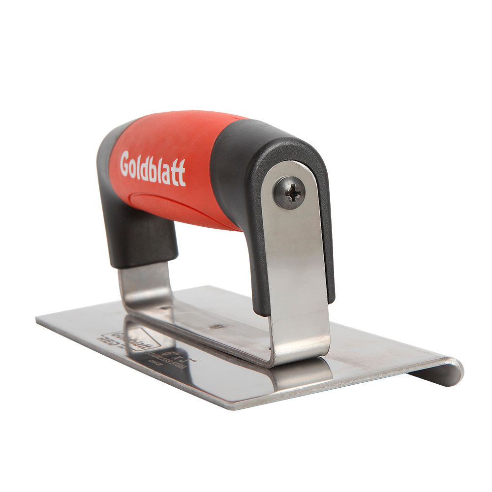 Goldblatt Red Stainless Steel Edger 1/4in. x 3/8in. W/Soft Grip