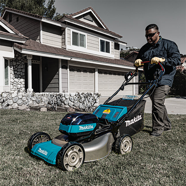 Makita LM002GT201 40V MAX XGT Brushless 21 Inches Self Propelled STEEL DECK Lawn Mower, 5.0Ah x 2 Kit