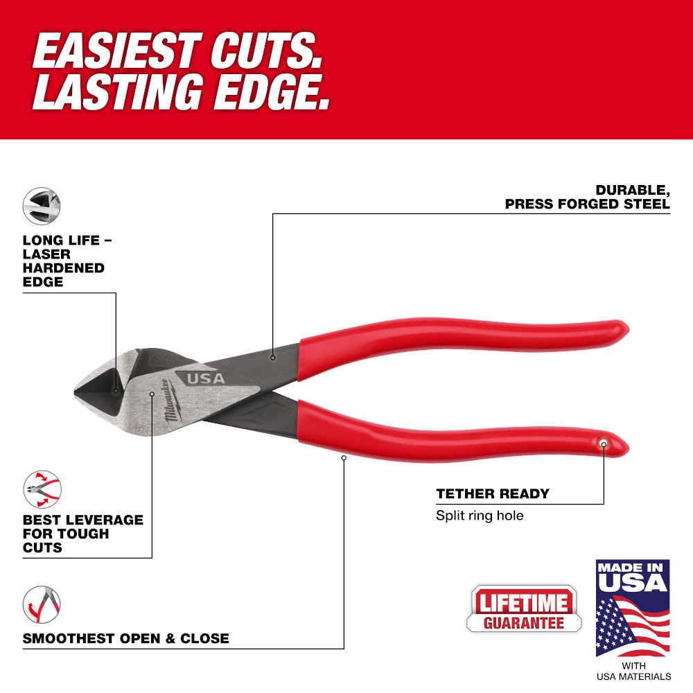 Milwaukee MT508 Diagonal Dipped Grip Cutting Pliers 8 in.